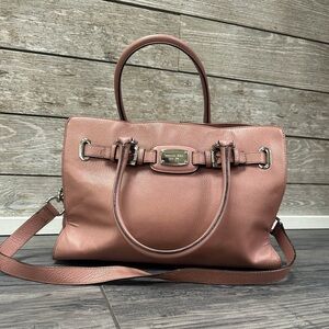 Leather, dusty rose Michael Kors purse! Gently loved & very roomy